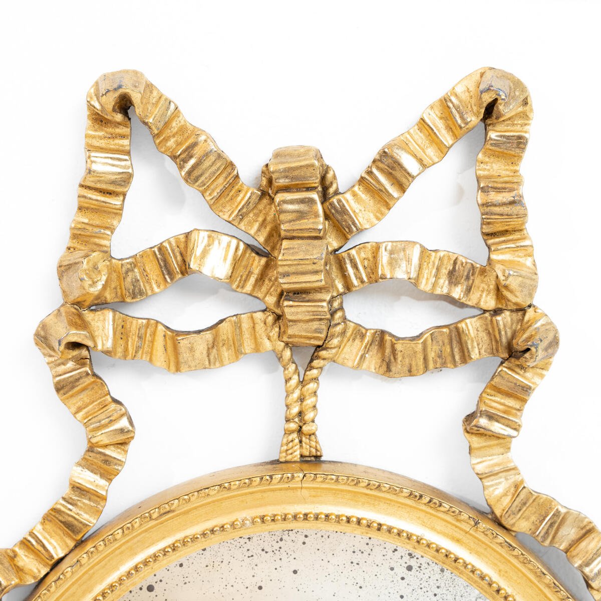 Pair of Swedish 20th Century Ribbon-Crested Mirrors - JAA