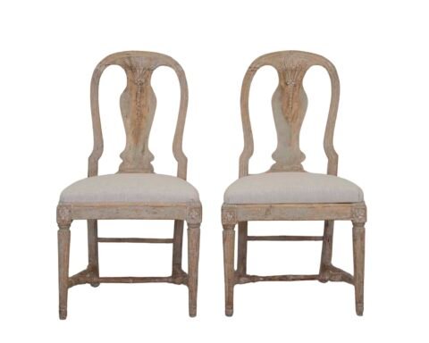 Pair of 19th Century Provincial Gustavian Chairs in Original Paint