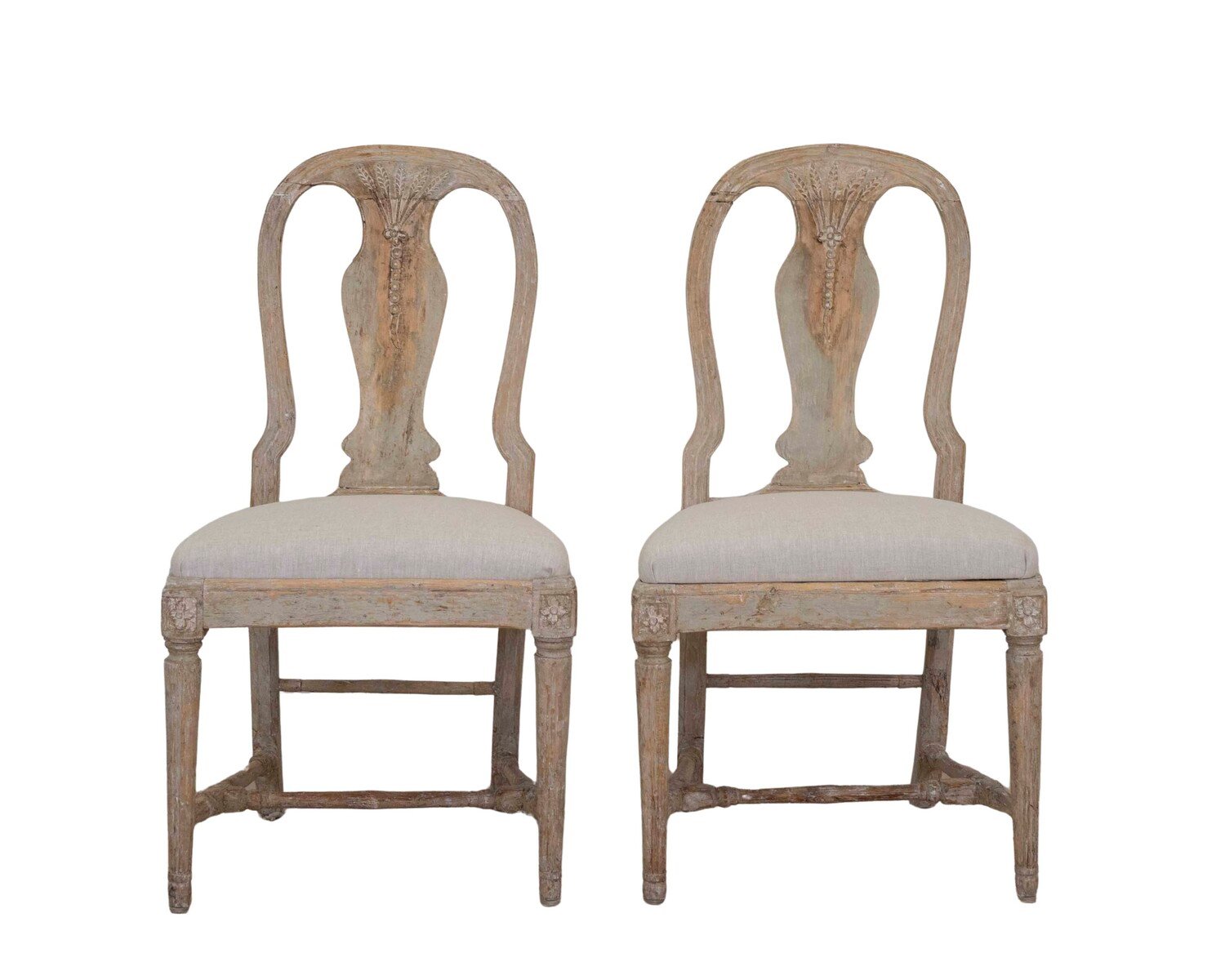 Pair of 19th Century Provincial Gustavian Chairs in Original Paint