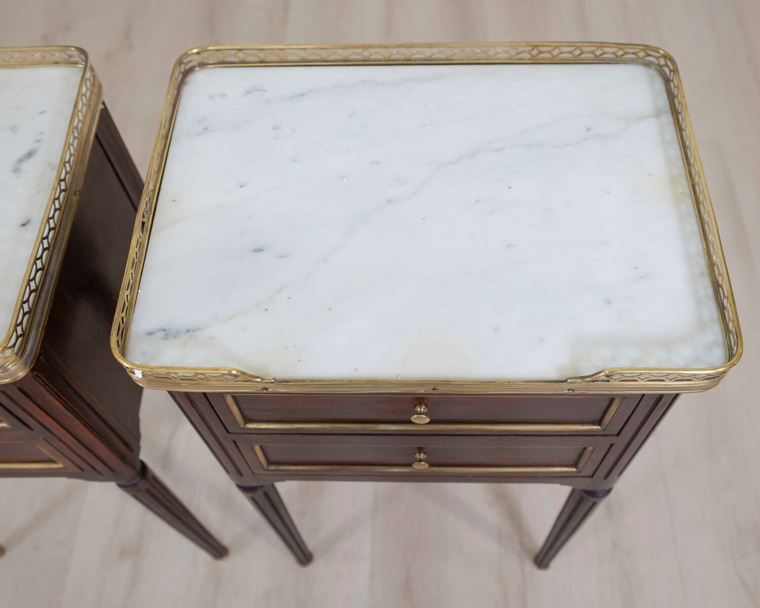 Pair Of Louis XVI Style Bedside Tables - JAA