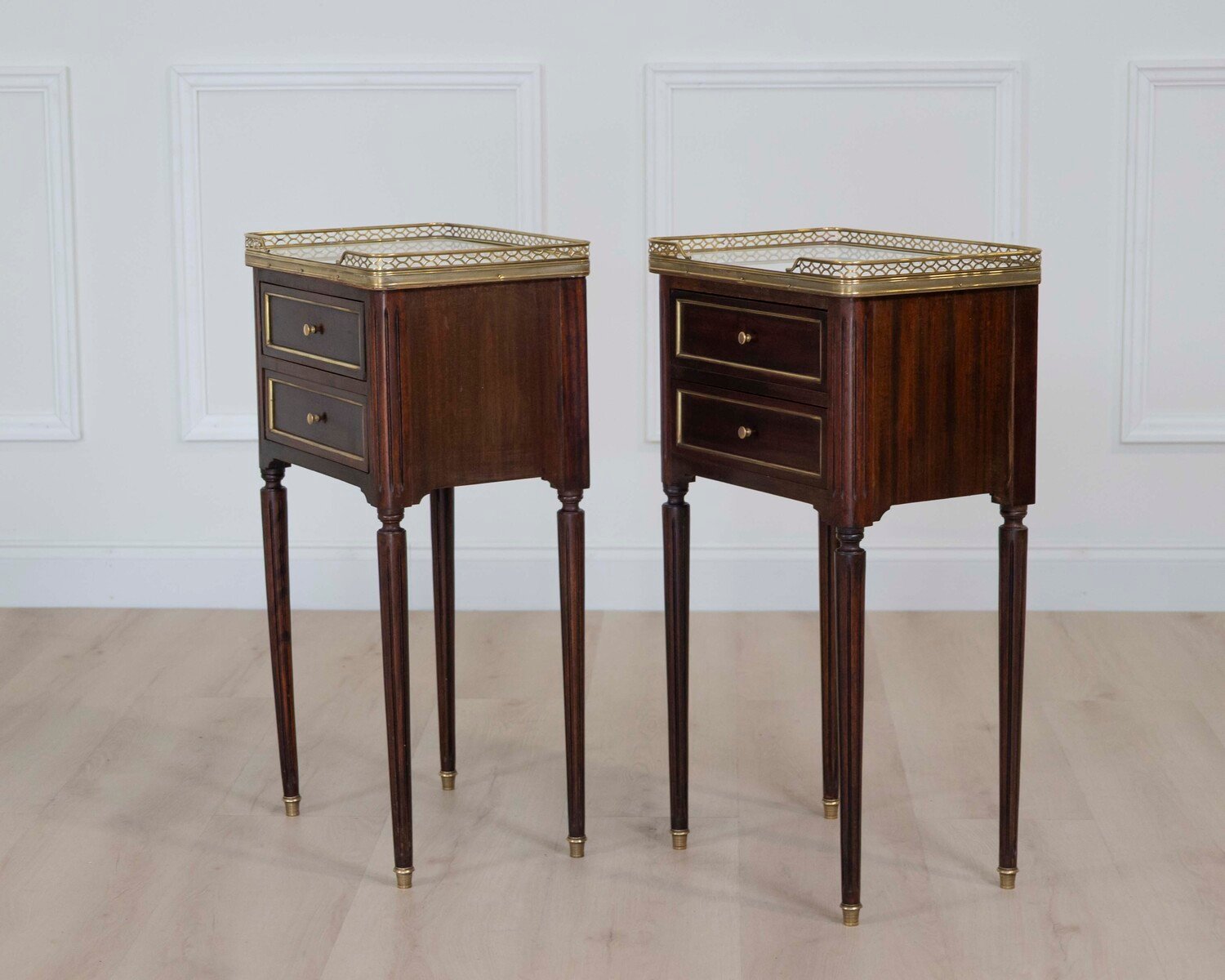 Pair Of Louis XVI Style Bedside Tables - JAA