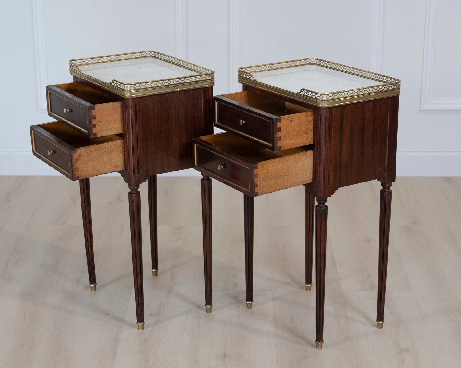 Pair Of Louis XVI Style Bedside Tables - JAA