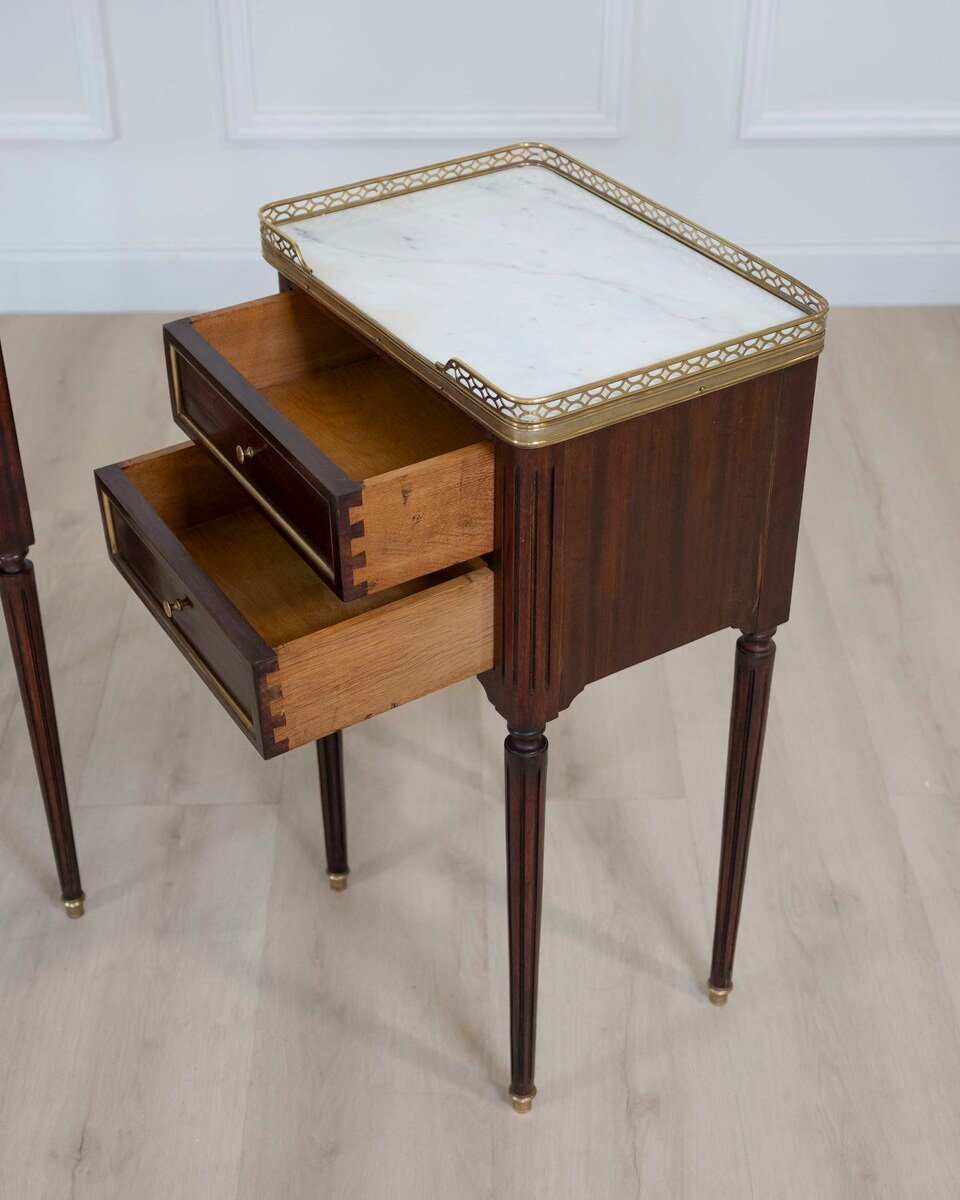 Pair Of Louis XVI Style Bedside Tables - JAA