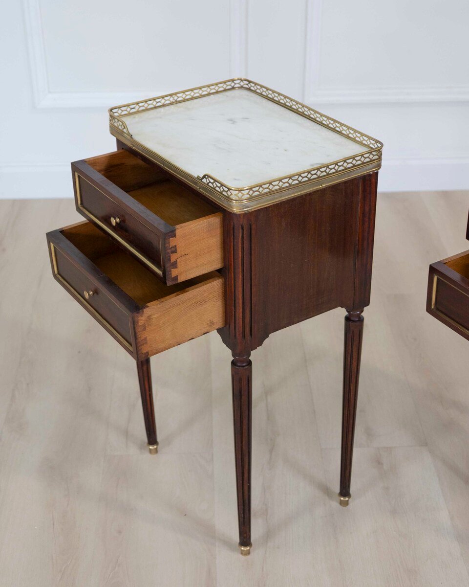 Pair Of Louis XVI Style Bedside Tables - JAA