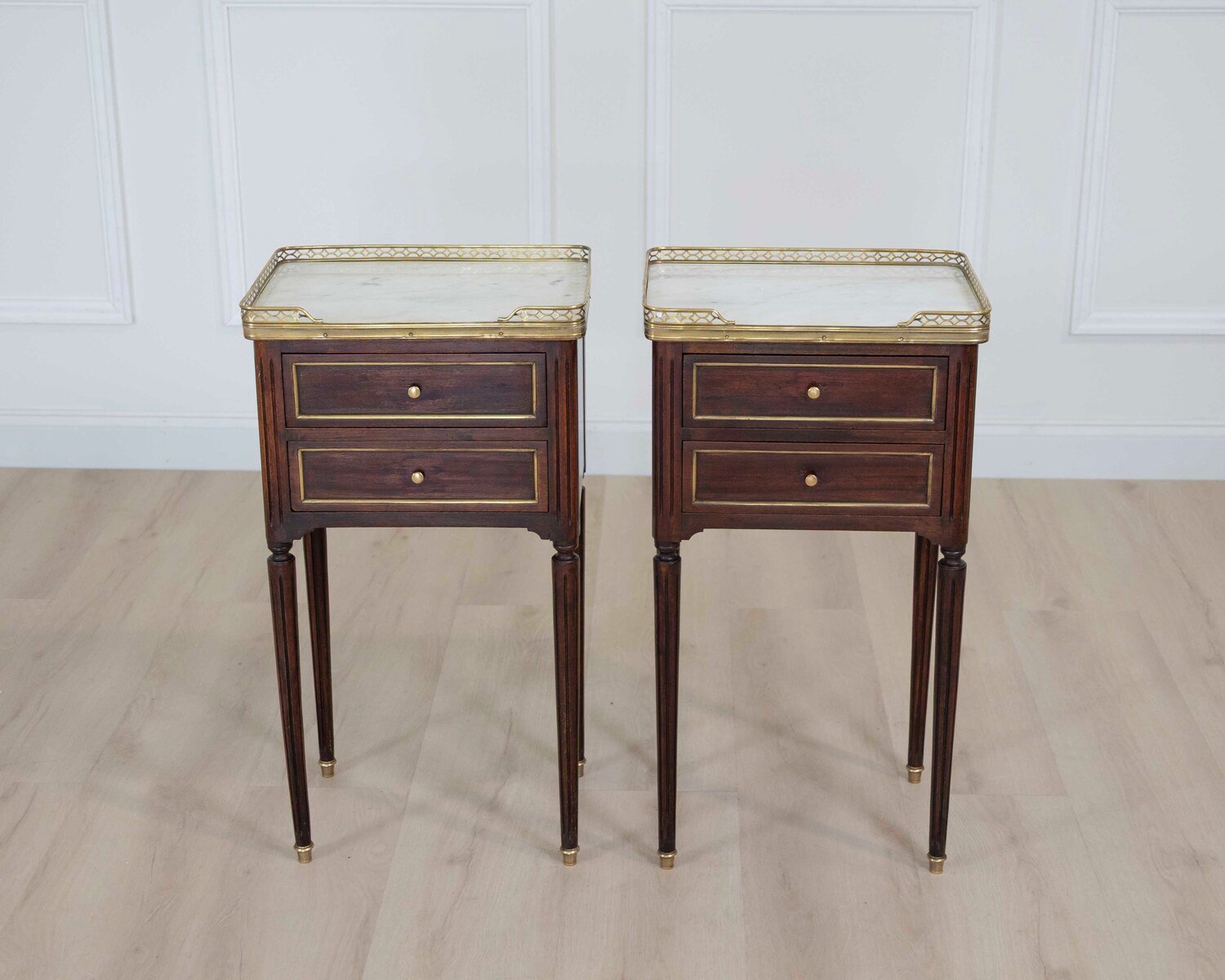 Pair Of Louis XVI Style Bedside Tables - JAA