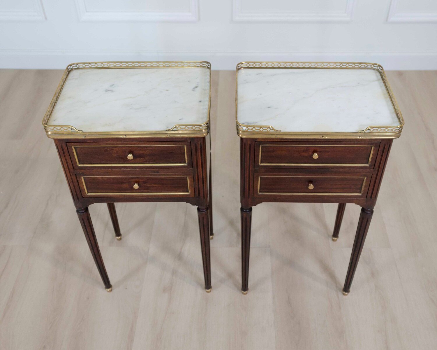 Pair Of Louis XVI Style Bedside Tables - JAA