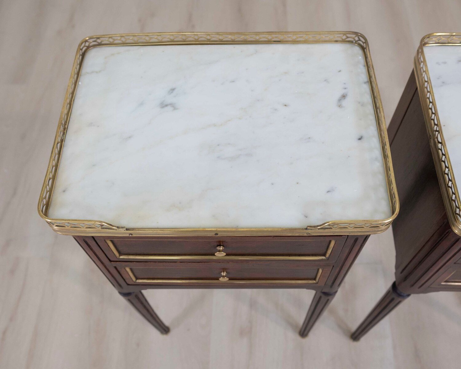 Pair Of Louis XVI Style Bedside Tables - JAA