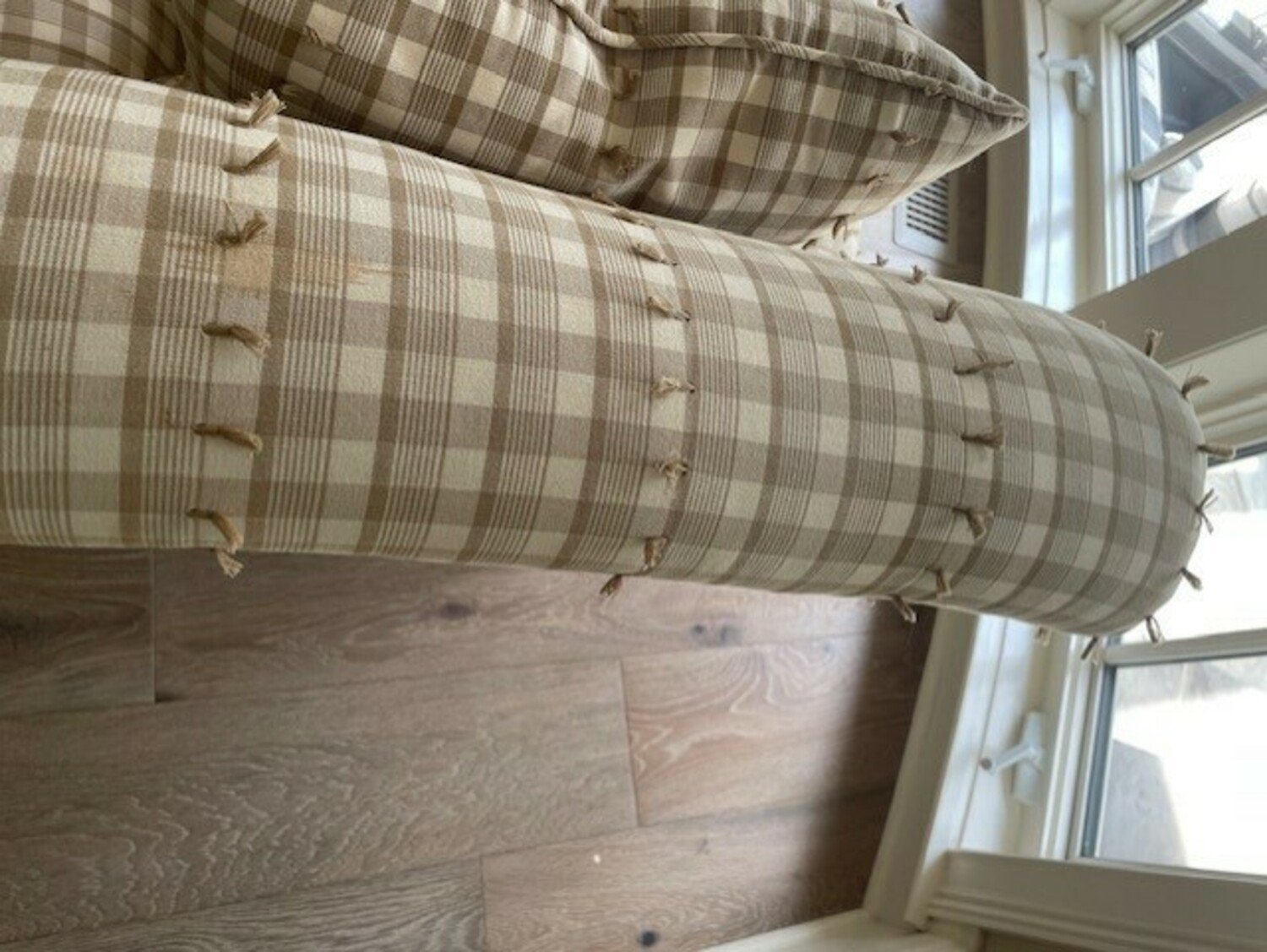 Pair of Checked Fabric Antique Chairs - JAA