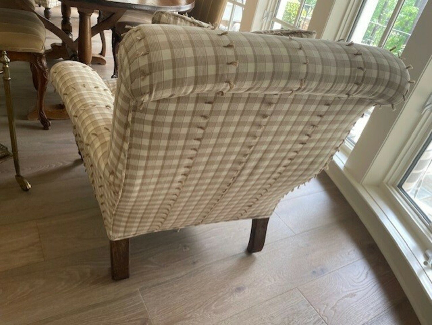 Pair of Checked Fabric Antique Chairs - JAA