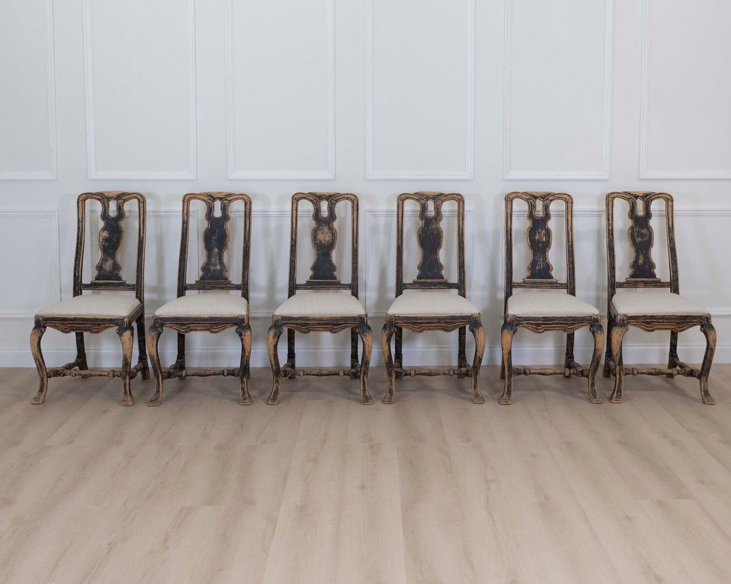 Set of Six Swedish Baroque Chairs, Circa 1750 - JAA