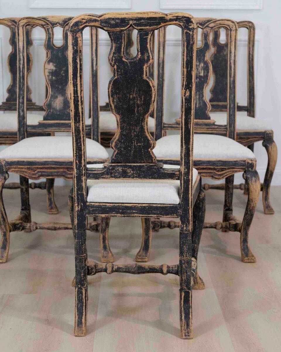 Set of Six Swedish Baroque Chairs, Circa 1750 - JAA