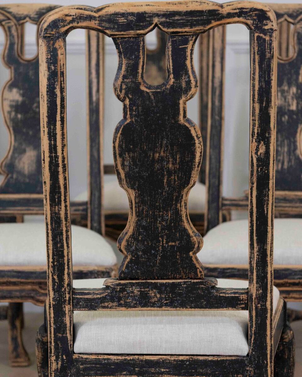 Set of Six Swedish Baroque Chairs, Circa 1750 - JAA