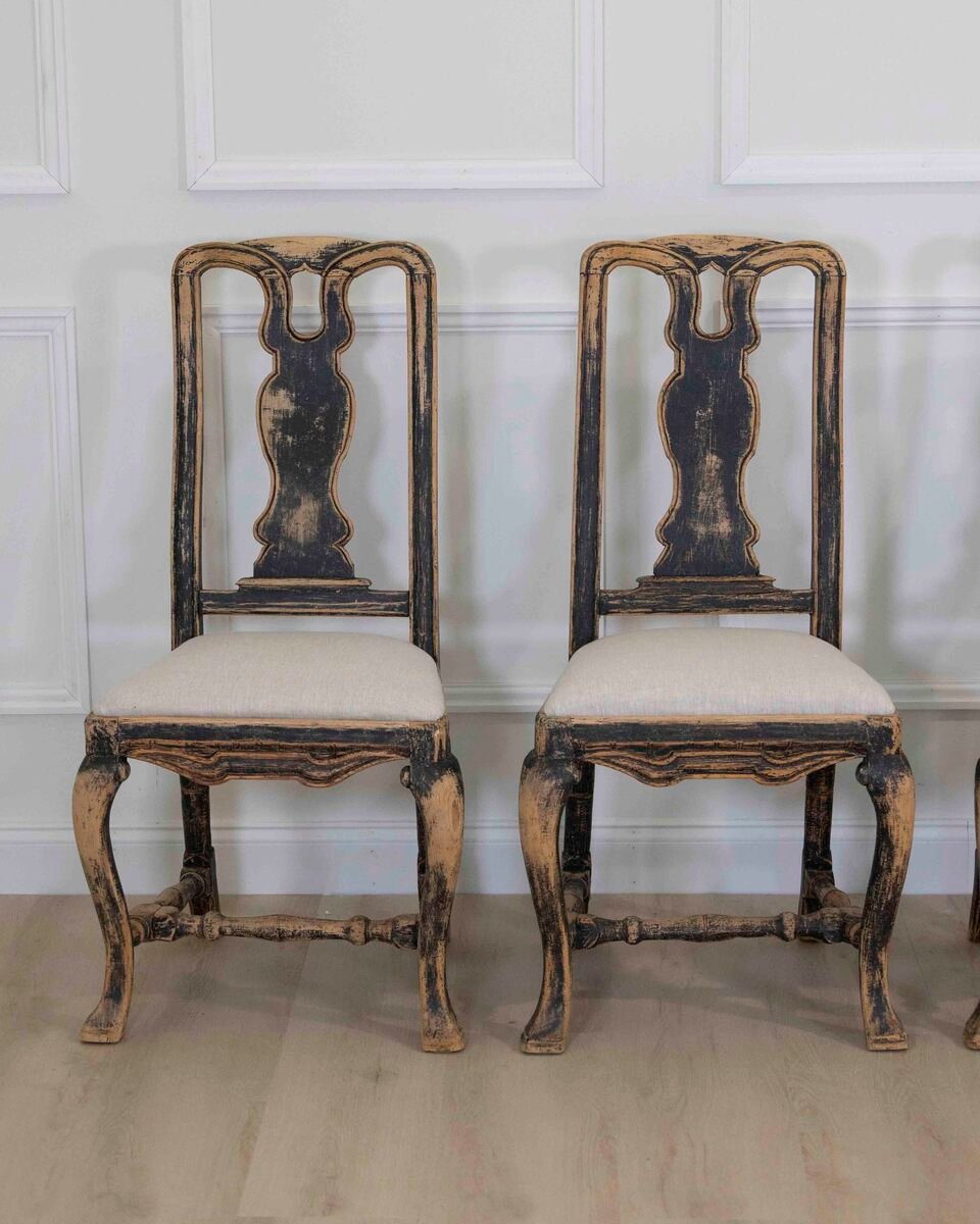 Set of Six Swedish Baroque Chairs, Circa 1750 - JAA