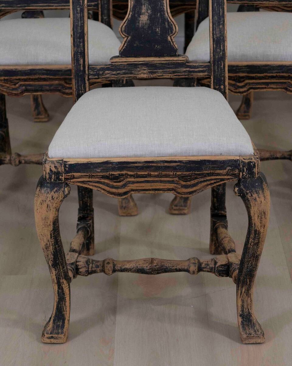 Set of Six Swedish Baroque Chairs, Circa 1750 - JAA