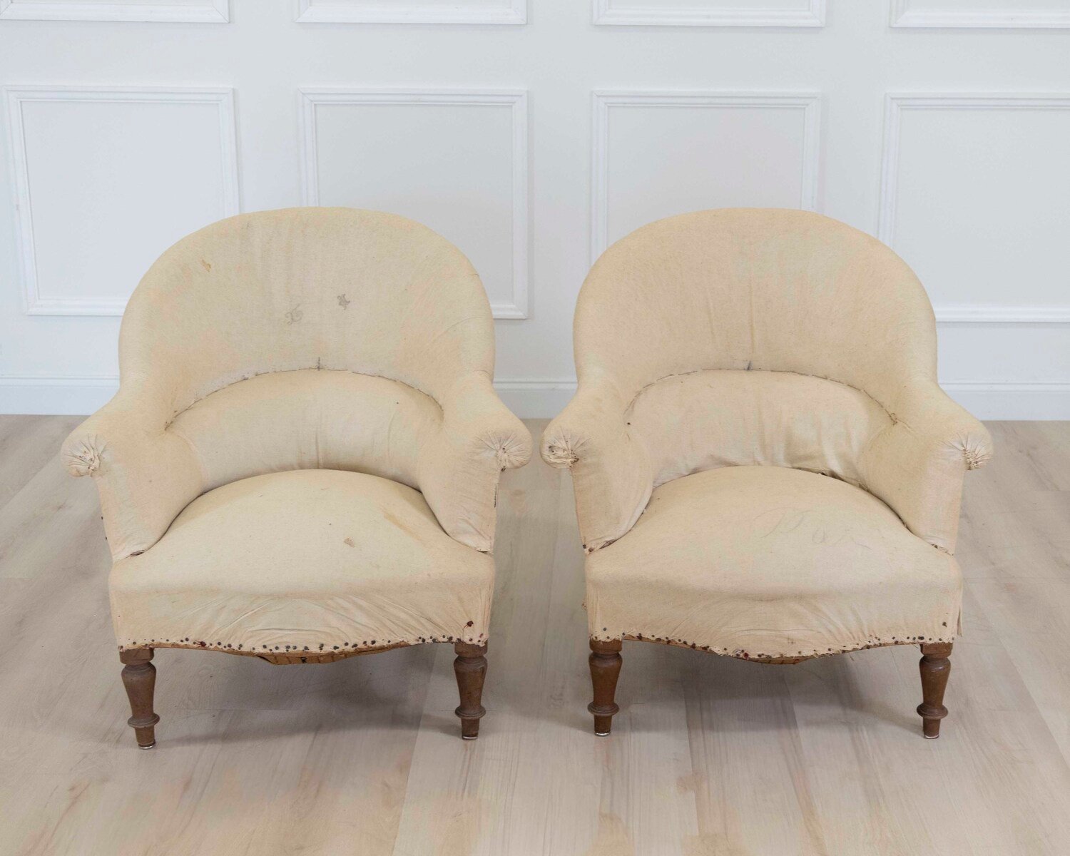 Pair of 20th Century French Chairs, Ready to Upholster - JAA