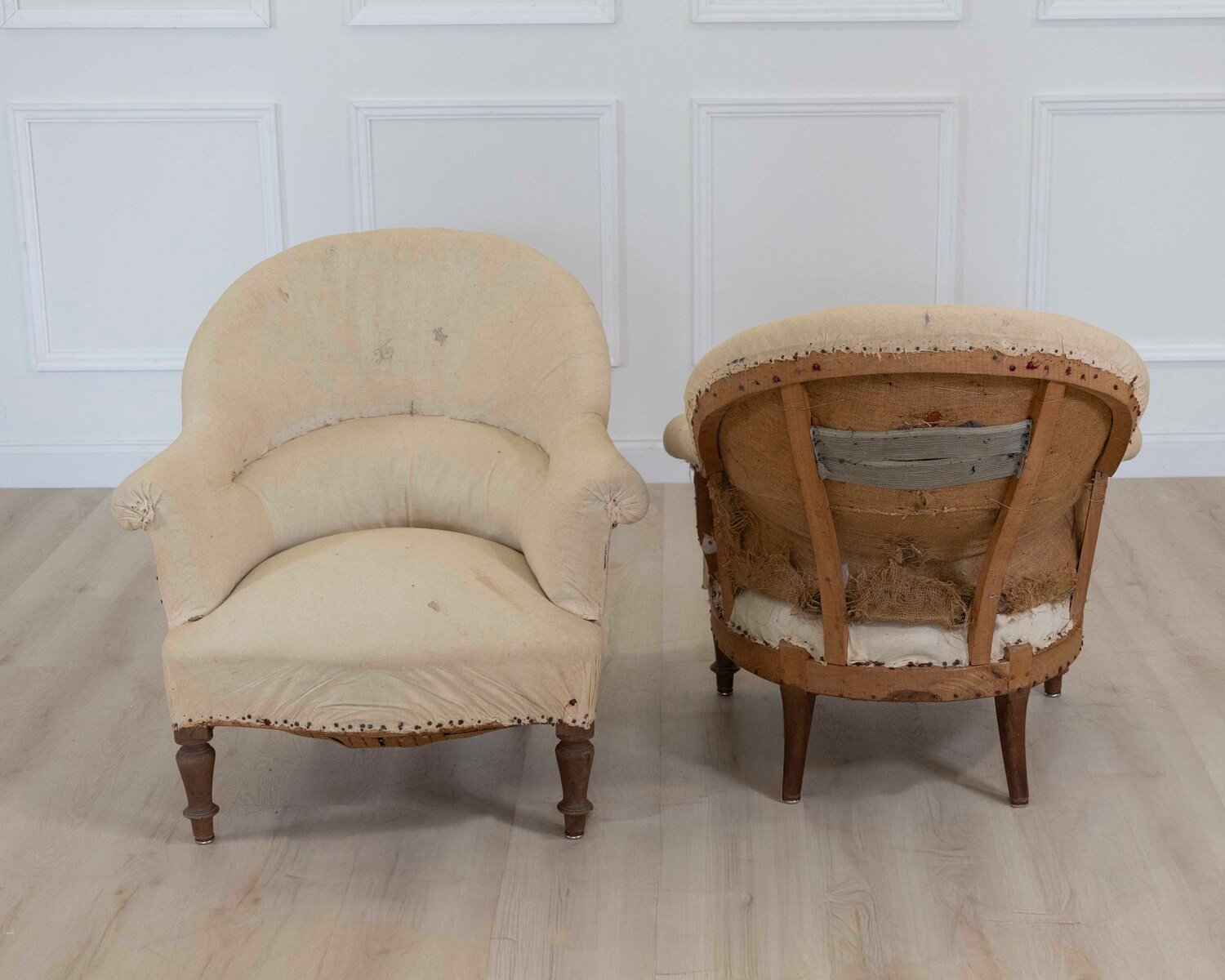 Pair of 20th Century French Chairs, Ready to Upholster - JAA