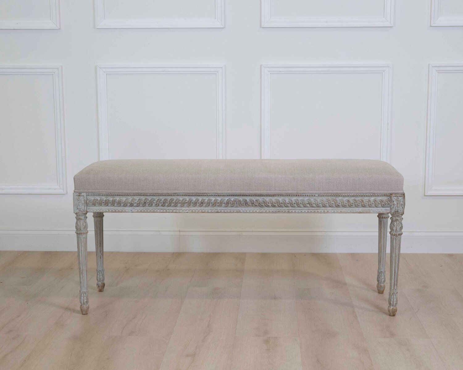 French 19th Century Louis XVI Style Painted Bench - JAA