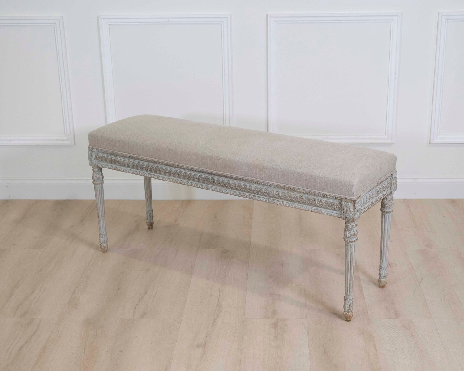 French 19th Century Louis XVI Style Painted Bench - JAA