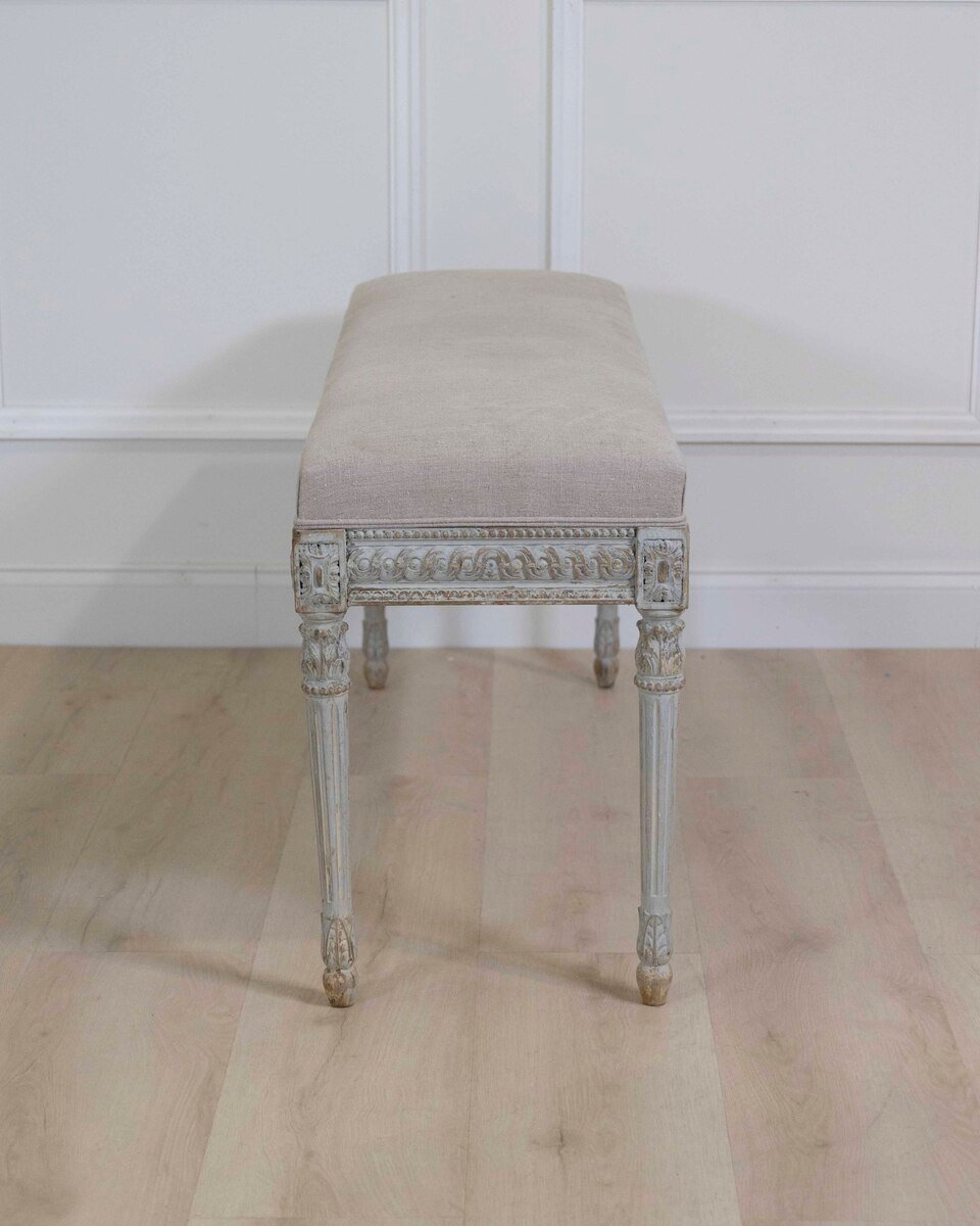 French 19th Century Louis XVI Style Painted Bench - JAA