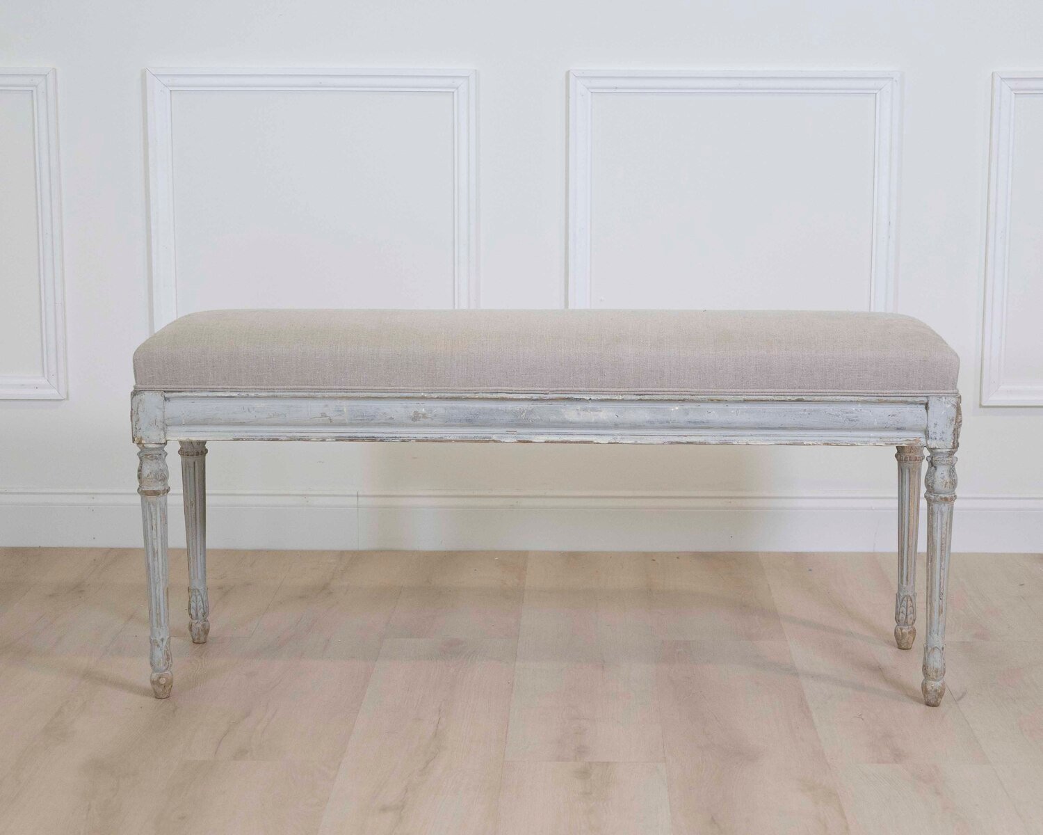 French 19th Century Louis XVI Style Painted Bench - JAA