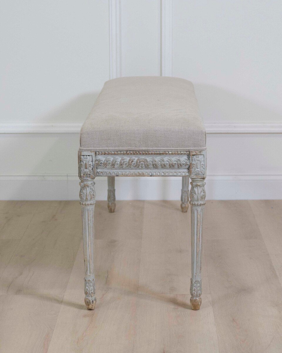 French 19th Century Louis XVI Style Painted Bench - JAA