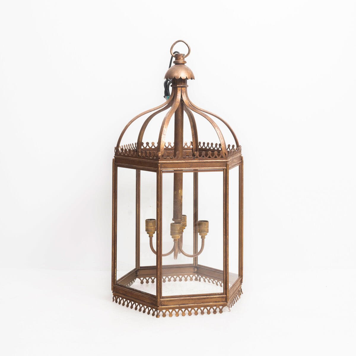 Large scale, high quality, modern Gilt Brass Lantern in Gothic taste. - JAA