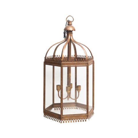 English 21st Century Gilt Brass Gothic-Style Lantern