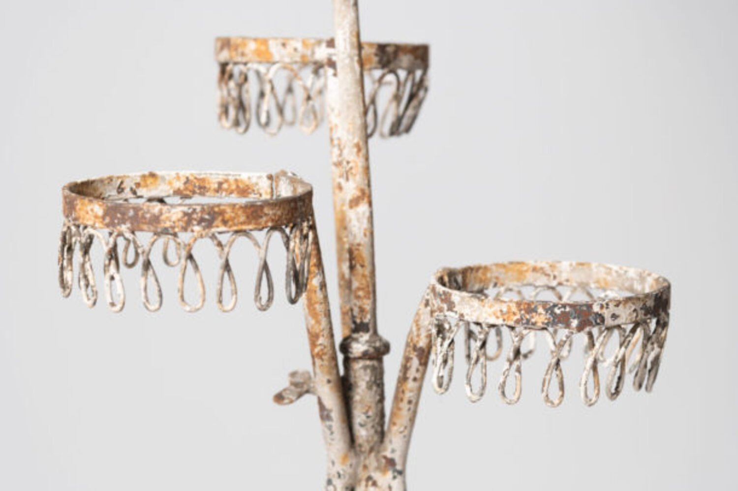 Charming French Birdcage Plant Stand with Original Paint - JAA