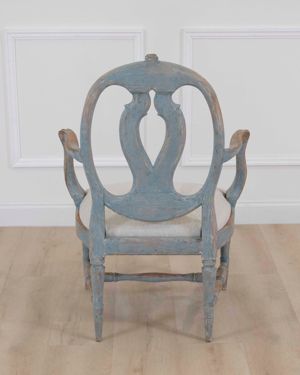 Swedish 18th Century Gustavian Painted Armchair - JAA