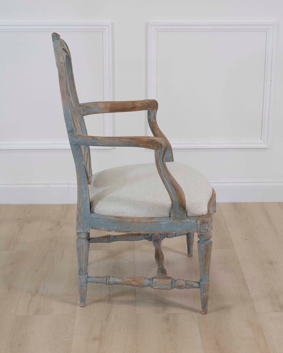 Swedish 18th Century Gustavian Painted Armchair - JAA