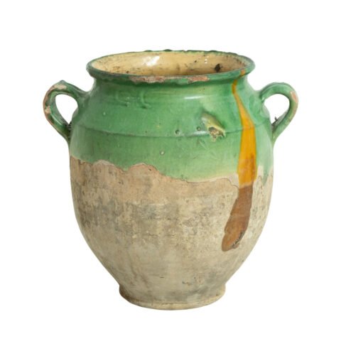 French 19th Century Green-Glaze Confit Pot