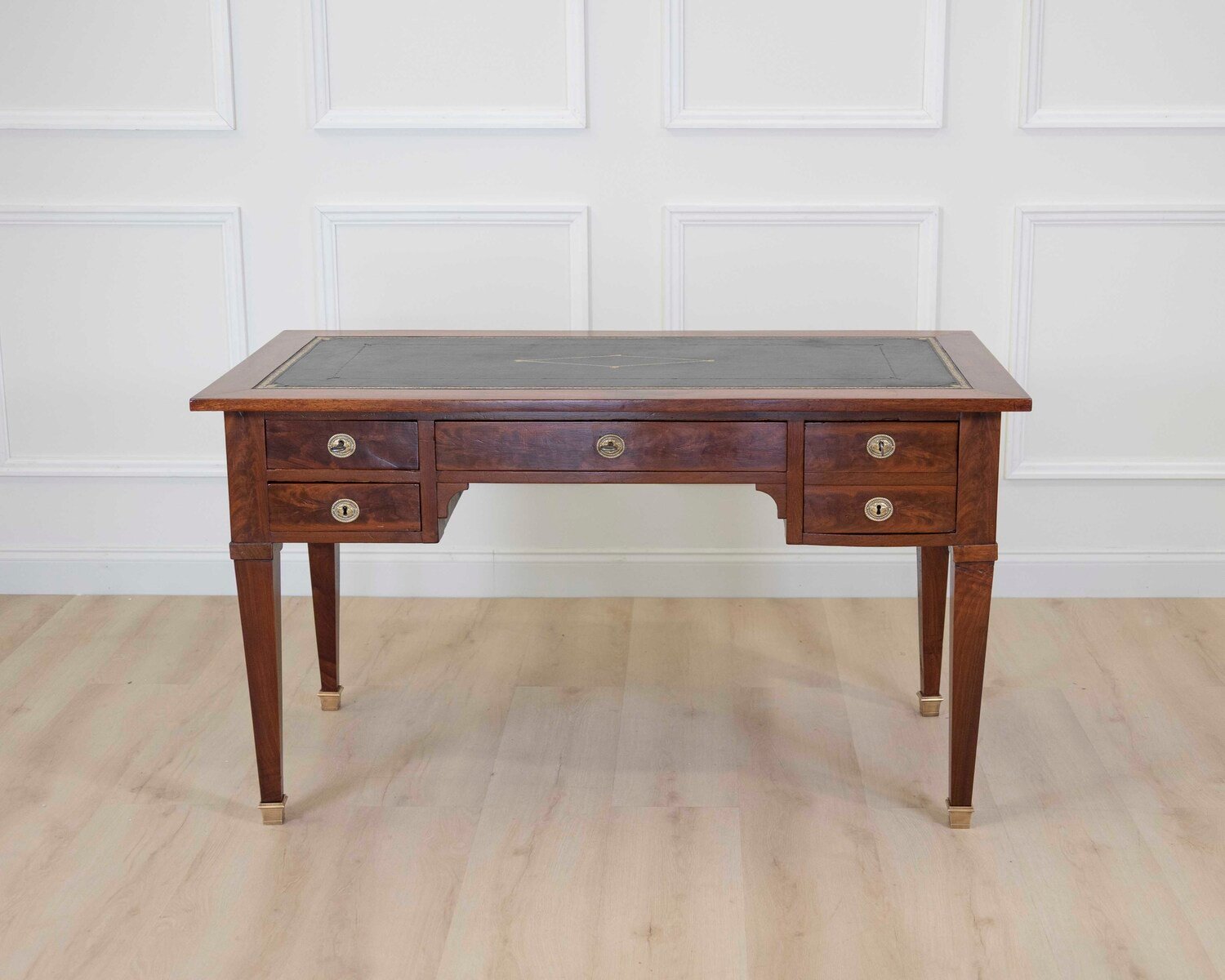French 19th Century Louis XVI Style, Leather-Top Desk - JAA