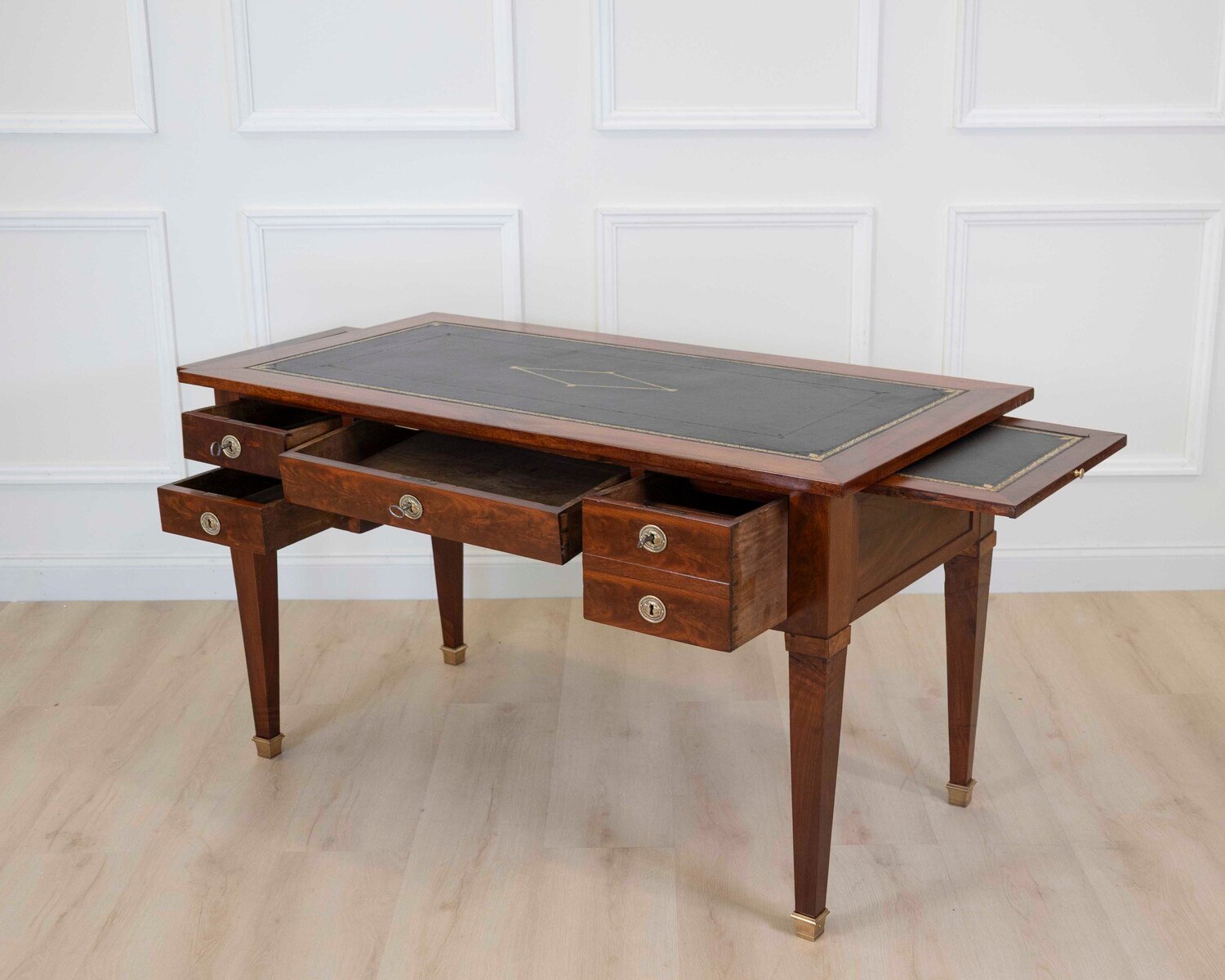 French 19th Century Louis XVI Style, Leather-Top Desk - JAA