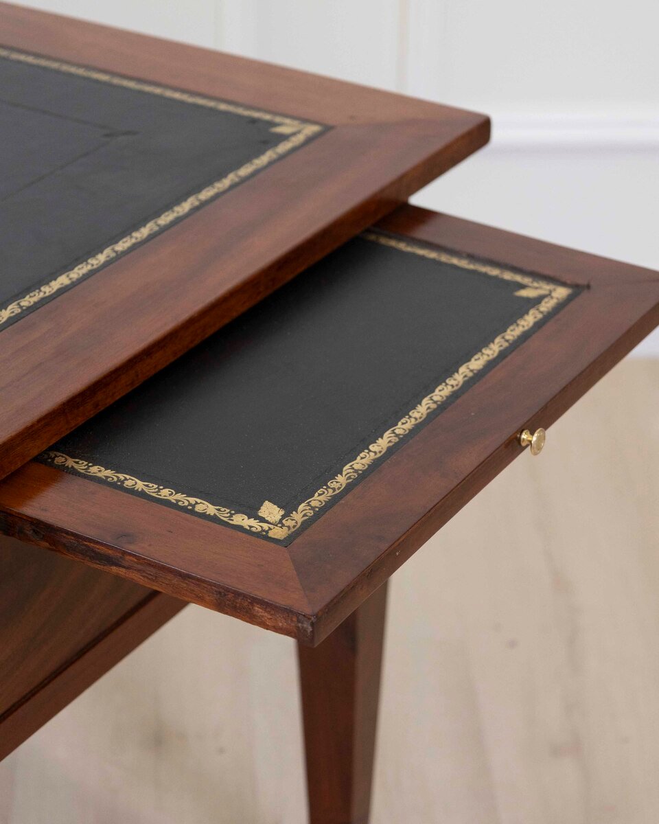 French 19th Century Louis XVI Style, Leather-Top Desk - JAA