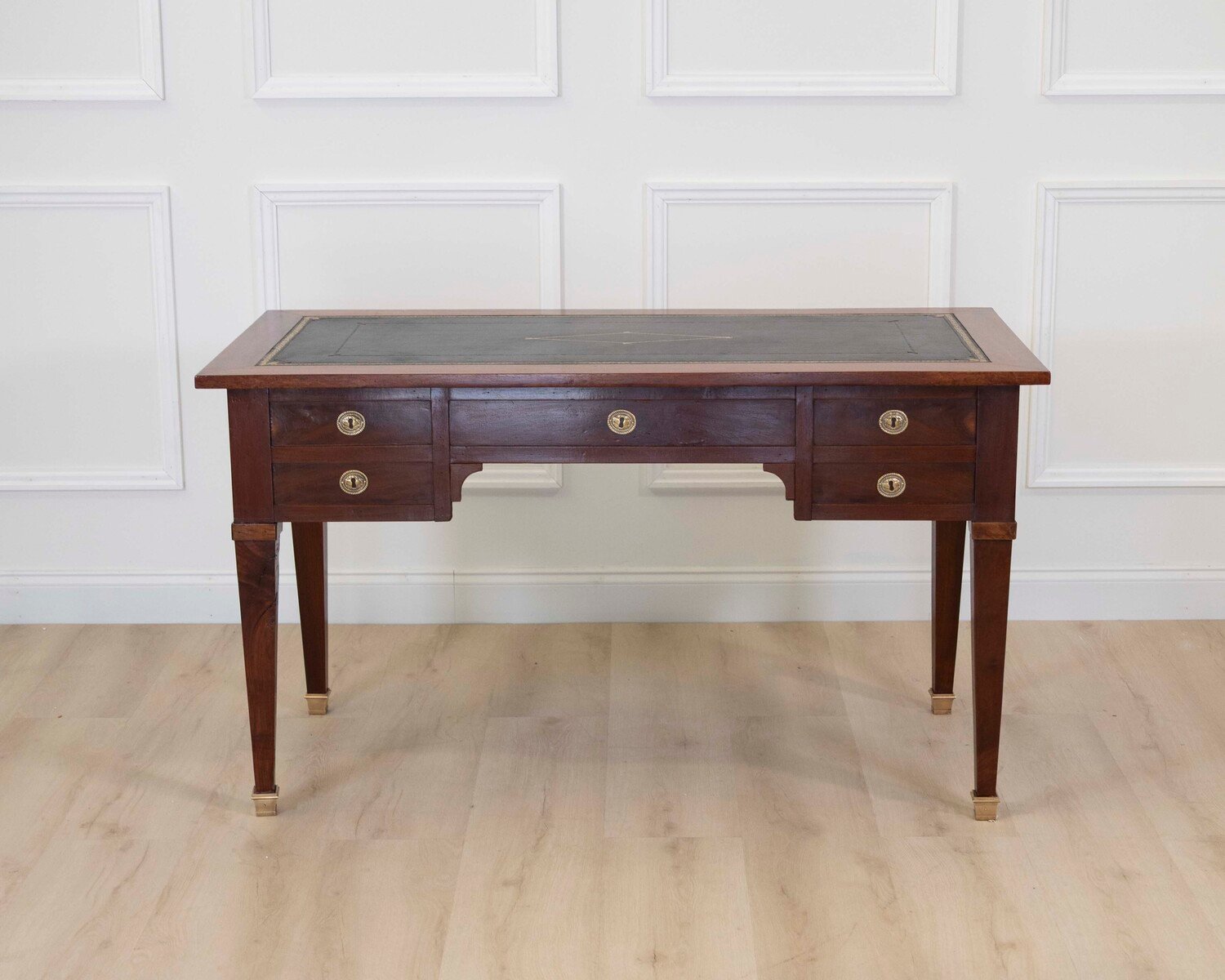 French 19th Century Louis XVI Style, Leather-Top Desk - JAA