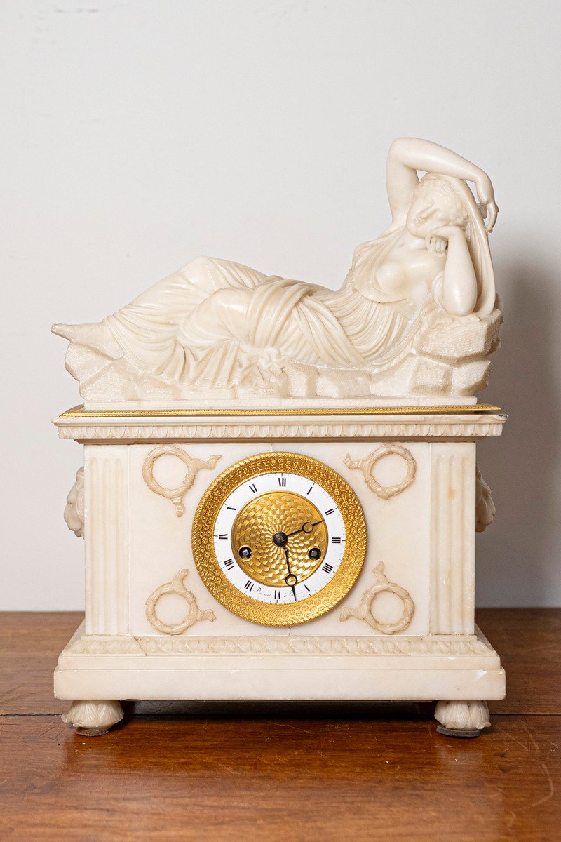 19th Century French Alabaster Clock - JAA