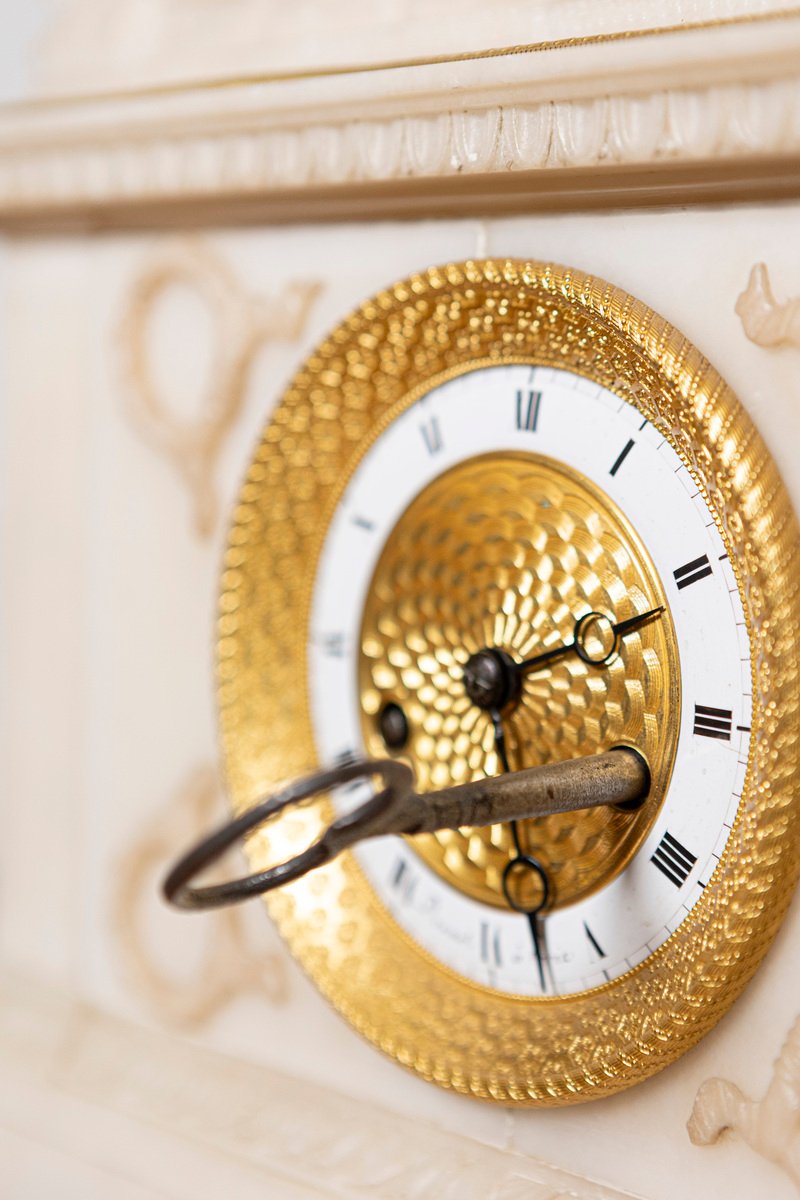 19th Century French Alabaster Clock - JAA