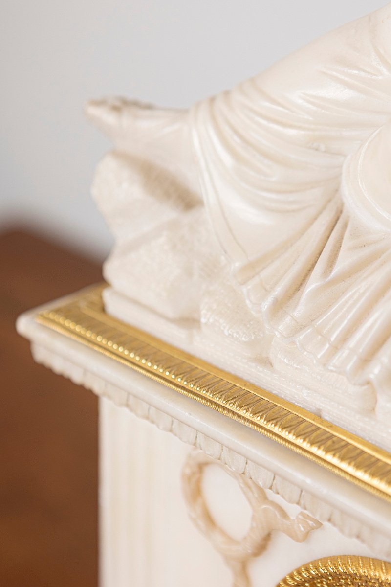 19th Century French Alabaster Clock - JAA