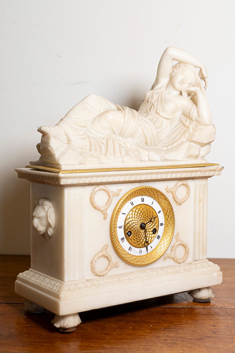 19th Century French Alabaster Clock - JAA