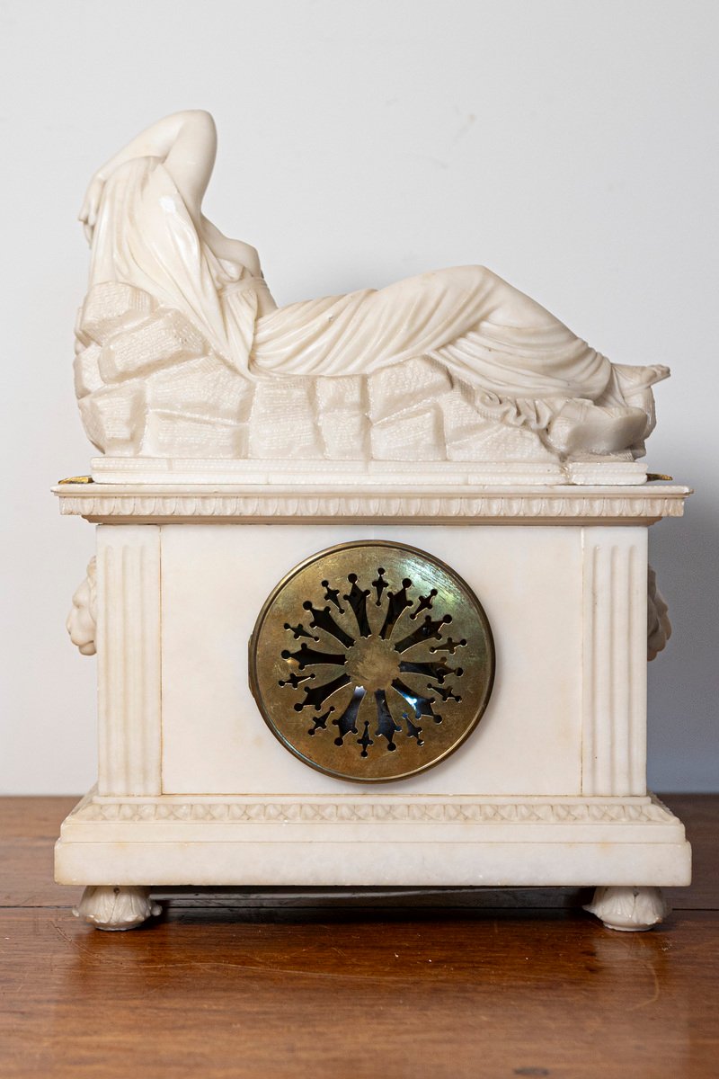 19th Century French Alabaster Clock - JAA