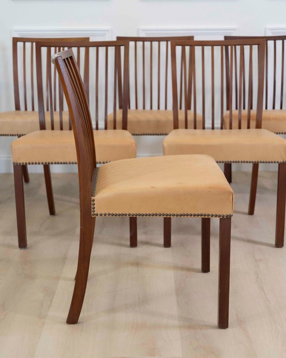 20th Century Set of Eight Danish Mahogany Dining Chairs by A.J. Iversen - JAA
