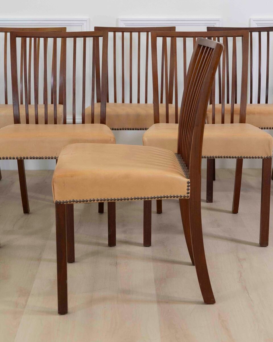 20th Century Set of Eight Danish Mahogany Dining Chairs by A.J. Iversen - JAA
