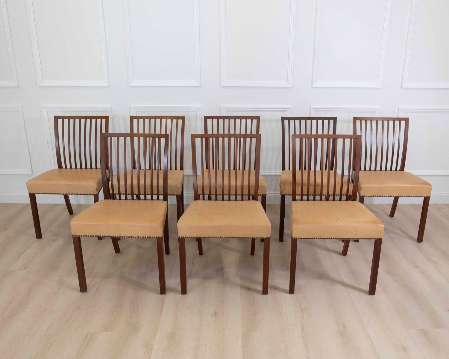 20th Century Set of Eight Danish Mahogany Dining Chairs by A.J. Iversen - JAA
