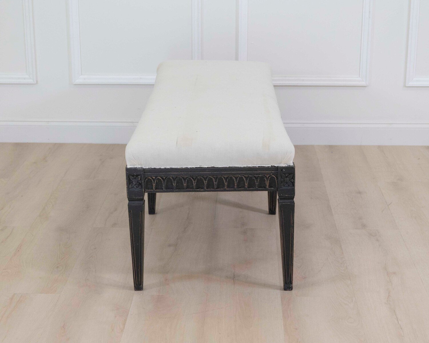 Swedish Gustavian Style Upholstered Bench - JAA