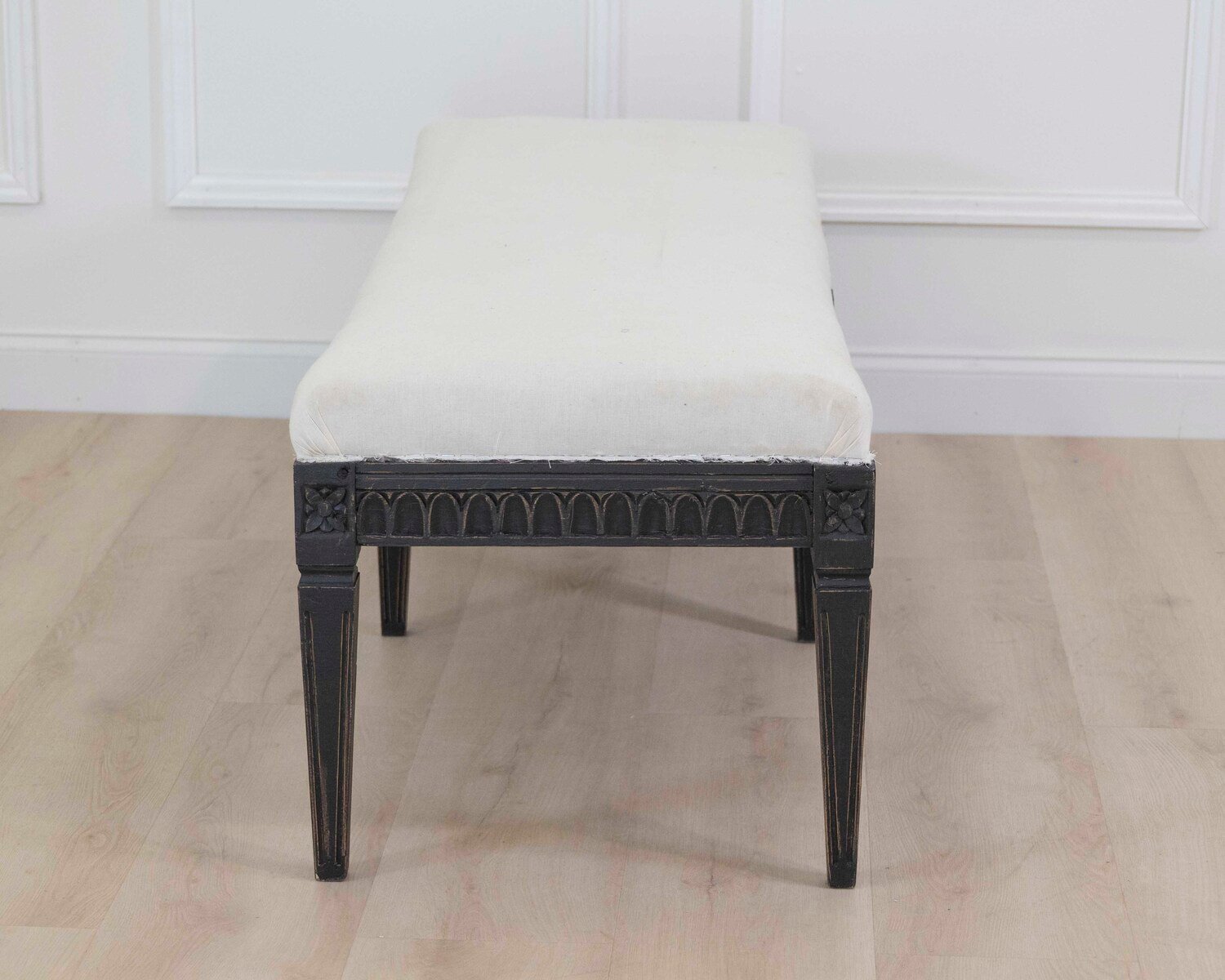 Swedish Gustavian Style Upholstered Bench - JAA
