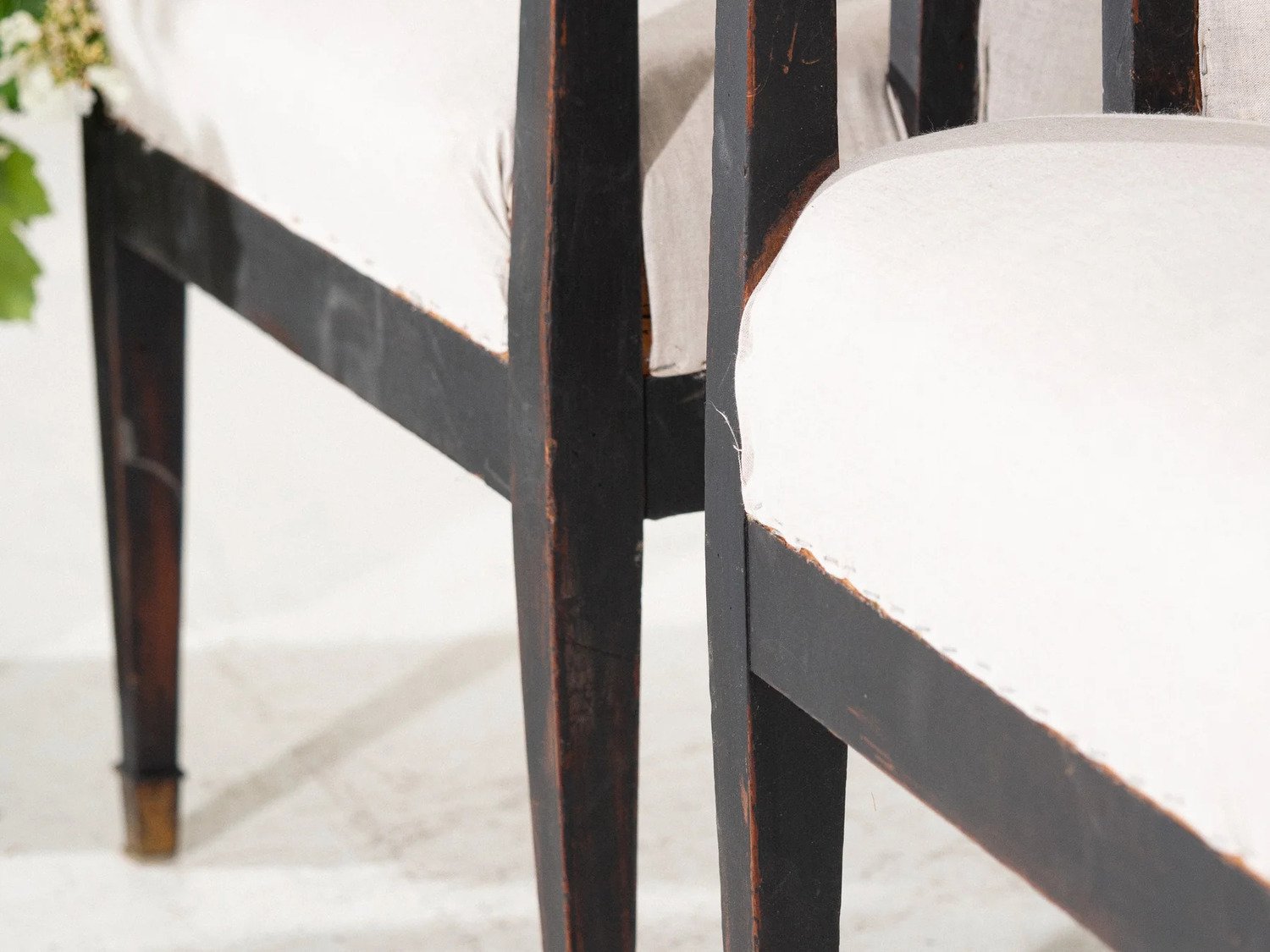Stylish pair of black bergére, circa 100 years old - JAA