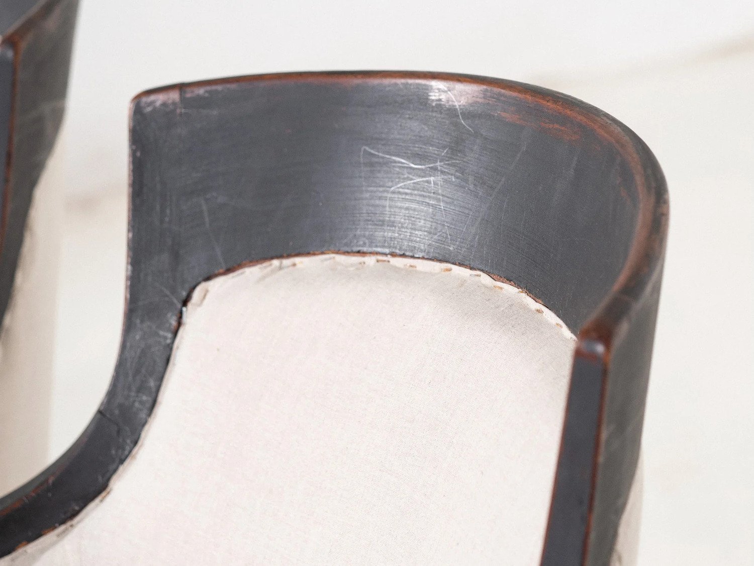 Stylish pair of black bergére, circa 100 years old - JAA
