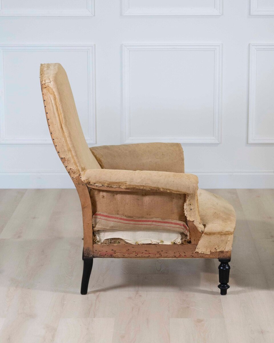 Pair of 19th Century Napoleon III French Chairs, Ready to Upholster - JAA