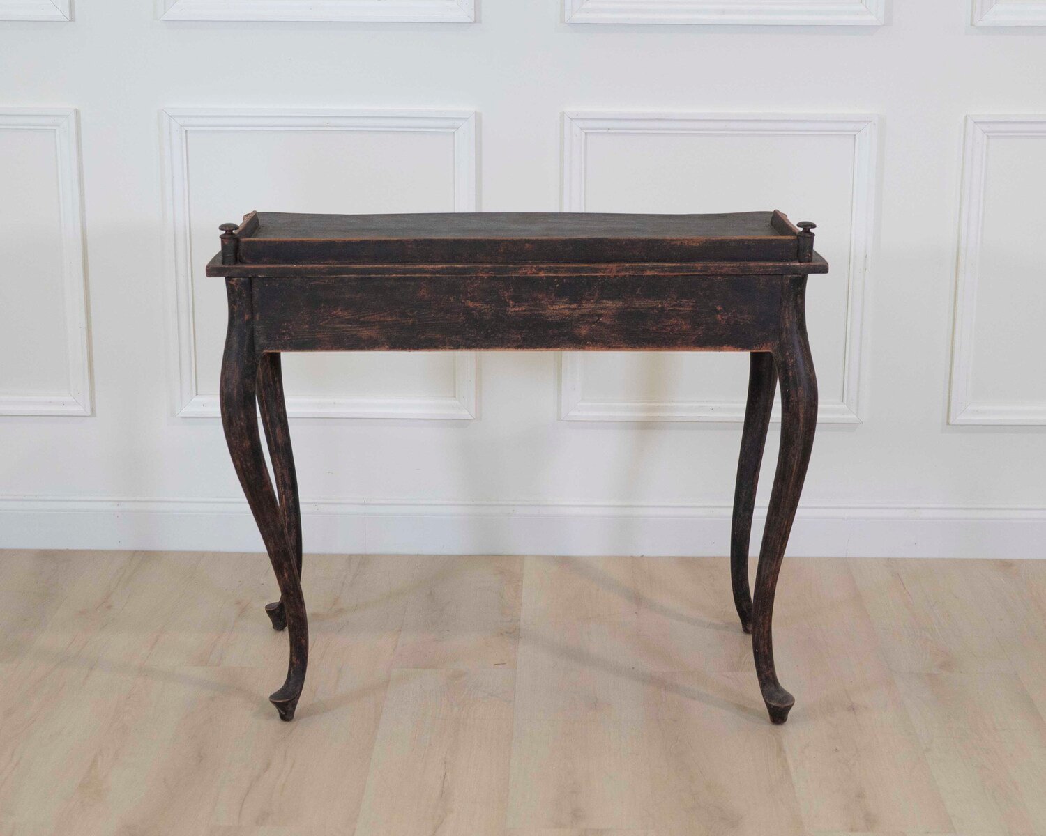 Swedish 20th Century Black Rococo-Style Writing Desk - JAA