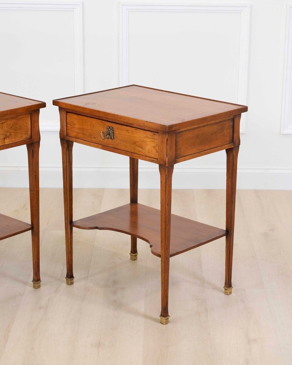 Pair of French 20th Century Louis XVI Style Cherrywood Tables - JAA
